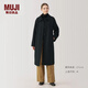無(wú)印良品（MUJI）女式 羊毛混 立領(lǐng)大衣毛呢大衣外套中長(zhǎng)款女款秋冬 BD0Z6A4A 黑色 S (155/80A)