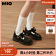 MIO【梁嬌同款】瑪麗珍鞋蝴蝶結閃鉆2025春季圓頭厚底粗跟黑色單鞋女 黑色 37