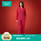 全棉時(shí)代（PurCotton）【趙麗穎推薦】男女紅色水光棉家居服本命年睡衣 喜悅紅(女款) XL (女款170/男款180)
