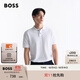 BOSS博斯男士徽標印花棉質(zhì)珠地布短袖Polo衫 100-白色 M