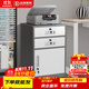達將鐵皮文件柜矮柜辦公室儲物柜檔案資料柜桌下收納小柜子帶鎖抽屜柜 65高二抽一門(mén)柜【灰套白】 0.5mm