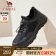 駱駝（CAMEL）免系商務(wù)運動(dòng)皮鞋新款網(wǎng)面透氣厚底男鞋 G14S220621 黑色 42