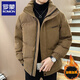 羅蒙燈芯絨棉衣外套男士冬季新款加厚保暖羽絨棉服立領(lǐng)面包服棉襖男裝 9720卡其色 2XL (約135~150斤可穿)