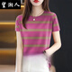 望湘人女裝2025新款秋季減齡短袖遮肚T恤女上衣潮 玫紅色19318短袖上衣 XL碼建議體重110-125斤