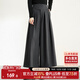尚都比拉冬季時(shí)尚通勤斜紋磨毛小眾高腰雙側口袋裙褲 炭灰色 L 