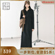 美洋（MEIYANG）拉爾夫連衣裙 復(fù)合加絨休閑顯瘦連帽長(zhǎng)款衛(wèi)衣小黑裙新款長(zhǎng)袖裙子 黑色 均碼