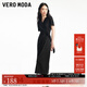 VEROMODA連衣裙秋新款簡(jiǎn)約優(yōu)雅搭片式綁帶短袖長(cháng)裙3361030 黑色 160/80A/S