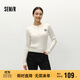 森馬（Semir）毛衣女冬季短款半開(kāi)襟刺繡修身套頭衫女生風(fēng)顯瘦上衣107724107001
