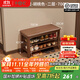 木屋記實(shí)木換鞋凳鞋柜家用玄關(guān)柜多層大容量防塵長(cháng)條凳鞋柜可坐式穿鞋凳 胡桃色2層-70CM-送貨上門(mén)