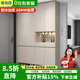 櫻淘閣全實(shí)木鞋柜門(mén)口一體柜大容量入戶(hù)進(jìn)門(mén)客廳鞋柜坐凳衣帽架一體 08：160*37*220cm卡其色 【實(shí)木】