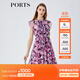 PORTS寶姿女裝春夏新品時(shí)尚碎花圓領(lǐng)短袖連衣裙LM8D240MPP109 丈青印花 M (6)