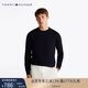 Tommy Hilfiger【絲棉混紡】秋冬男紅白藍條紋鑲邊內(nèi)搭打底毛衣針織衫36520