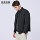 馬克華菲工裝輕暖翻領(lǐng)羽絨服男2025秋冬新款潮流簡(jiǎn)約保暖輕薄外套7033 黑色001 L 175 充絨量：90g
