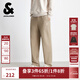 杰克·瓊斯（JACK&JONES）男裝秋季時(shí)尚潮通勤簡(jiǎn)約百搭舒適純色純棉運動(dòng)衛褲直筒休閑褲男 E11 栗棕色-直筒 34 180