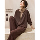 沫晗依美海軍風(fēng)兩件套2025冬松弛感拼接V領(lǐng)撞色衛衣闊腿衛褲套裝