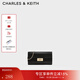 CHARLES&KEITH金屬鏈條鎖扣小方包長(cháng)款錢(qián)包生日禮物CK6-30681192 Black黑色 XS