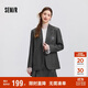 森馬西裝外套女中長(cháng)款學(xué)院風(fēng)2025春寬松灰色休閑西服109125111001