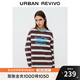 UR2025秋季新款女裝琥珀流光風(fēng)撞色條紋植絨刺繡T恤UYL450236 多色 S