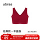 ubras無(wú)尺碼免拆plus加大版背心式文胸無(wú)痕內衣女聚攏大胸無(wú)鋼圈 【好運紅】絲絨紅色