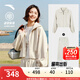 安踏（ANTA）遛彎套裝丨休閑立領(lǐng)運動(dòng)服女款秋季寬松慵懶風(fēng)針織開(kāi)衫闊腿褲外套 澳米白/澳米白-1 【關(guān)曉彤同款】 S