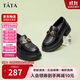 他她TATA英倫厚底jk樂(lè )福鞋女鞋黑色學(xué)院淺口單鞋 黑色 36