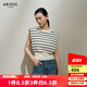 艾諾絲雅詩(shī)【商場(chǎng)同款】2025夏季新品松弛感條紋撞色無(wú)袖針織衫上衣40438130 黑白條 M