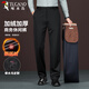 啄木鳥(niǎo)（TUCANO）休閑褲男士秋冬季加絨保暖舒適經(jīng)典西褲商務(wù)正裝長(cháng)褲男裝 黑色33
