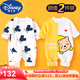 迪士尼（Disney）2件 0-24月嬰兒衣服春秋夏季滿(mǎn)月寶寶連體衣男女可愛(ài)哈衣爬服春裝 長(cháng)袖(卡通鼠+快樂(lè )小熊) 80cm