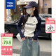 唐獅（TonLion）2025女立領(lǐng)拉鏈袖子拼接長(cháng)袖T恤 藏青 M 