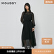 moussy 女裝新品新中式藝術(shù)印花茶歇裙連衣裙女028HAA30-1921 020黑色 S 00001/S