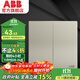 ABB 開(kāi)關(guān)插座面板 軒致系列香檳銀 86型錯位斜五孔電源插座 雙開(kāi)雙控 曲面
