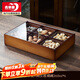 青蘋(píng)果新中式干果盤(pán)水果盤(pán)零食盤(pán)分格 6格干果盒+錘紋小碗6只