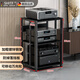 詩(shī)亭坊功放機柜功放柜音箱功放機柜音響柜移動(dòng)功放機架多層家用可調間距 3層B款 黑架+黑胡桃板