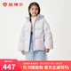坦博爾兒童羽絨服男女童短款加厚中大童連帽保暖外套TCF530306A 炫彩紫 150