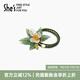 She's茜子梵高玫瑰刺繡浪漫雙股發(fā)繩發(fā)圈發(fā)飾馬尾頭花頭繩皮筋生日禮物 白色玫瑰H0