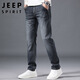 JEEP SPIRIT吉普牛仔褲男寬松秋季男士直筒褲微彈休閑褲 煙灰色 32