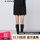 sdeer圣迪奧女裝松緊拼接立體口袋黑色A字短褲S21460909 黑色/91 S/160