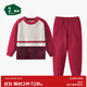 松山棉店兒童睡衣男女童秋冬季保暖套裝半邊絨抗靜電寶寶家居服 紅色 110 cm