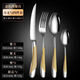 DEATKN德國西餐餐具刀叉勺三件套家用304不銹鋼兩件套高檔餐具 【刀叉勺茶勺】四件套 304不銹鋼