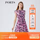 PORTS寶姿女裝春夏新品時尚碎花圓領(lǐng)短袖連衣裙LM8D240MPP109 丈青印花 M (6)