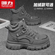 回力馬丁靴男鞋秋冬季新款休閑厚底高幫工裝鞋 灰色 42
