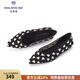 MALOVE MZ王妃鞋2025新款?lèi)?ài)心舒適平底鞋淺口尖頭單鞋女工作鞋 黑+白（腳寬建議拍大一碼） 38