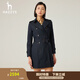 哈吉斯（HAZZYS）女裝 春秋季女士通勤風(fēng)中長(cháng)款風(fēng)衣ASWSH0ACH01 藏青色NV M (160/84A 38)