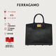 菲拉格慕（Ferragamo）女士黑色手提包 0740941 禮物送女友