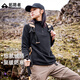 拓路者搖粒絨衛衣女春季保暖抓絨衣休閑寬松長(cháng)袖上衣內搭打底衫春裝 半高領(lǐng)-黑色 L