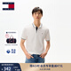 TOMMY JEANS【潮流鑲邊】25夏季男裝純棉珠地網(wǎng)眼商務(wù)翻領(lǐng)短袖T恤POLO 白色YBL L