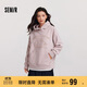 森馬（Semir）史努比系列衛衣女中長(cháng)款假兩件圖案冬oversize搖粒絨101724116019