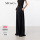 MO&Co.休閑褲含羊毛立體壓褶高腰百慕大闊腿褲挺括長(cháng)褲摩安珂 黑色 S 160