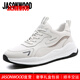 JASONWOOD高檔奢侈品男鞋真皮運(yùn)動鞋男士2025年新款頭層牛皮休閑厚底旅游鞋 白色【時(shí)尚】 【品牌男鞋】 41 【皮鞋碼】
