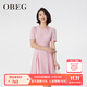 OBEG歐碧倩浪漫花卉修身連身裙10482142 淺玫粉 XS
